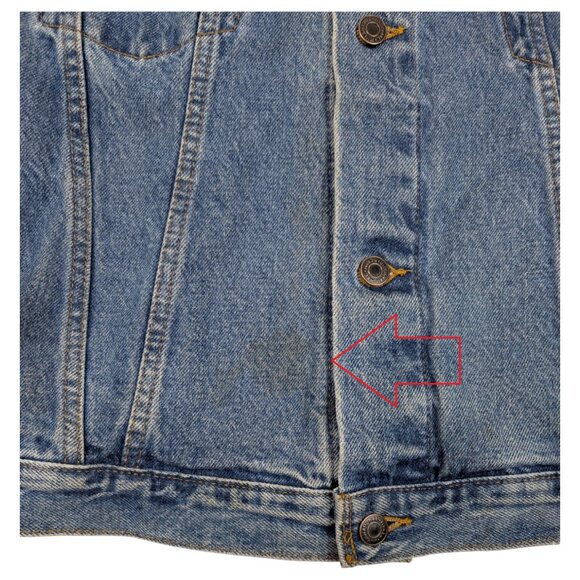 Harley Davidson Vintage Jean Jacket XL Owners Group 1983-1998 Leather Collar HOG - Picture 9 of 15